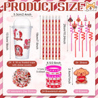 Baderke Valentine Stationery Gift Set – 24-Piece Party Favors with Heart Erasers, Pencils, Silicone Bracelets