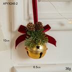 Christmas Little Bell Shape Velvet Bow Small Hanging Piece