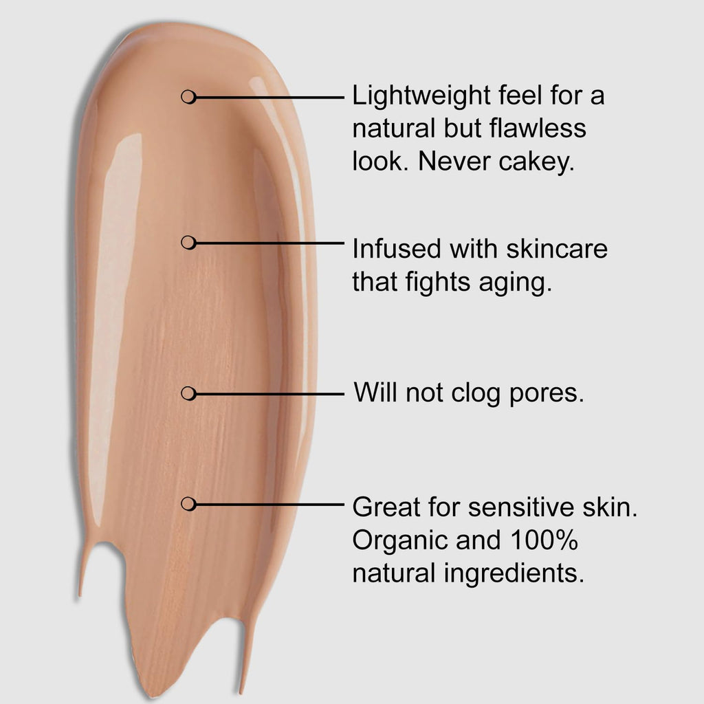 BaeBlu Organic Aloe-Based LUX Foundation Toffee | Natural Vegan, Gluten-Free, Made in USA