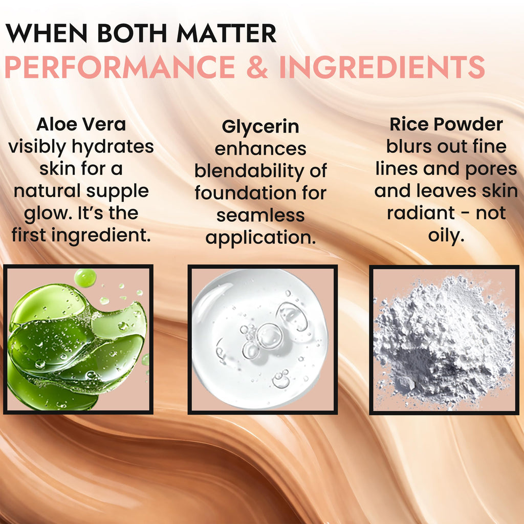 BaeBlu Organic Aloe Luxe Foundation – Coffee, Natural Vegan, Gluten-Free, Made in USA