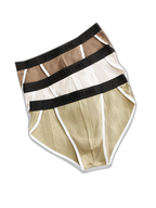 4 Pack Men's Solid Color Cotton Breathable Trendy Briefs