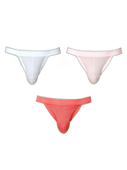 3 Pack Men's Breathable Mesh Odor-Resistant Solid Color Sexy Briefs