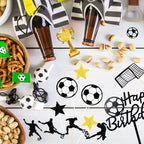 BANBALLON 28 PCS Soccer Cake Topper Set – Football Theme Party Decorations