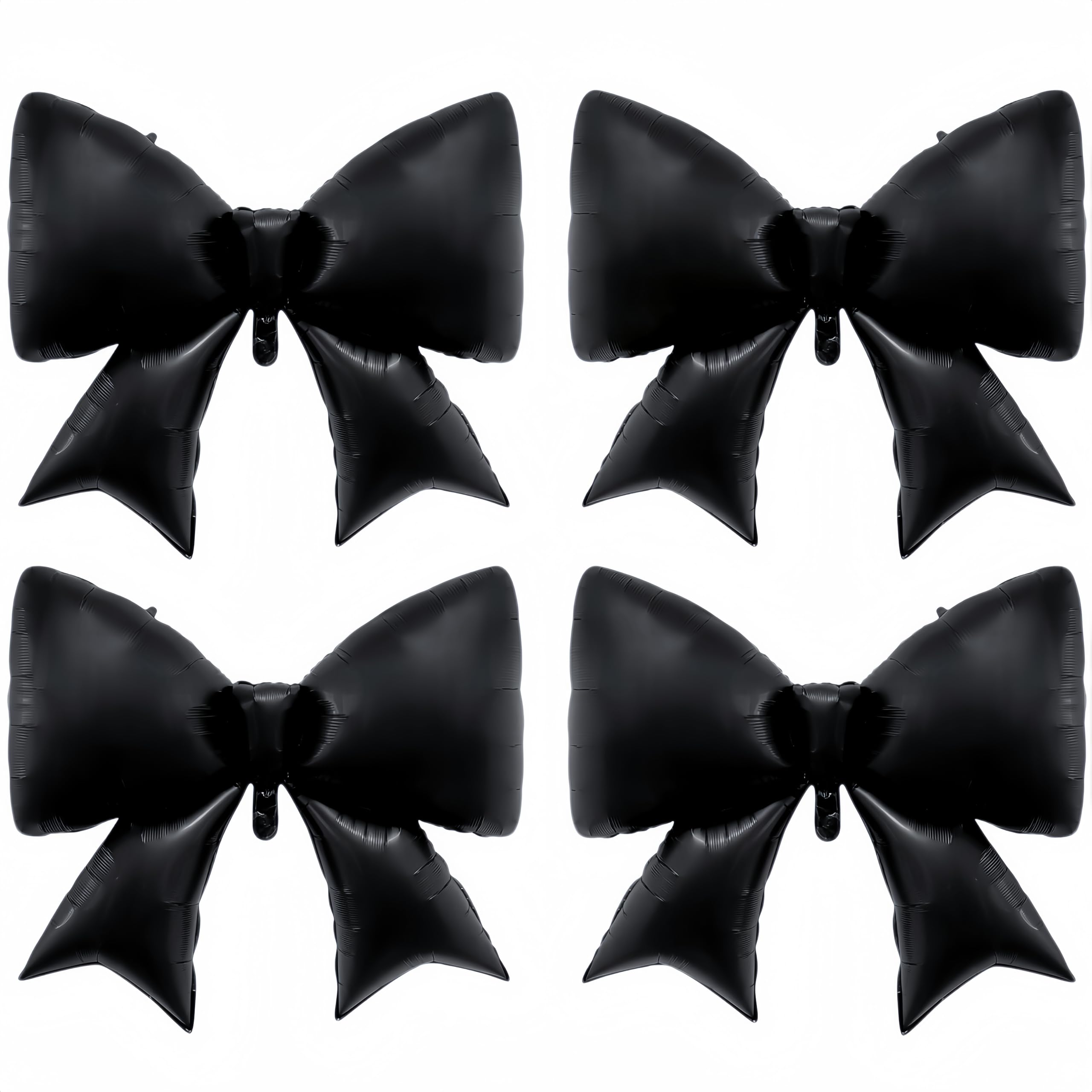 Baoonworlld 4-Pcs Black Bow Balloons 38in – Gothic Wedding & Palace Party Decor
