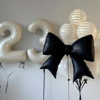 Baoonworlld 4-Pcs Black Bow Balloons 38in – Gothic Wedding & Palace Party Decor