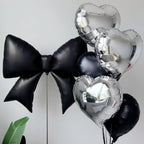 Baoonworlld 4-Pcs Black Bow Balloons 38in – Gothic Wedding & Palace Party Decor