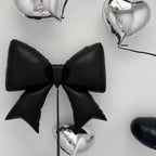 Baoonworlld 4-Pcs Black Bow Balloons 38in – Gothic Wedding & Palace Party Decor