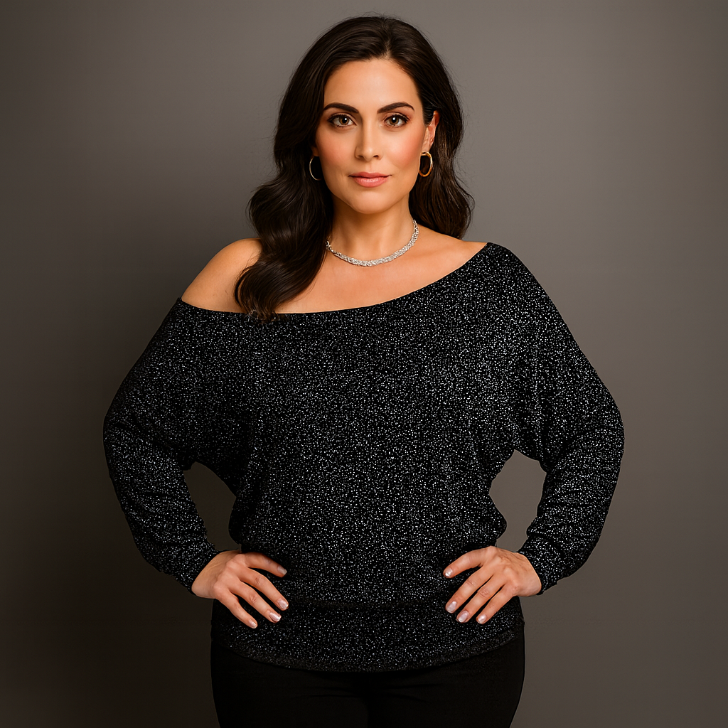 Sparkly Shimmer Off Shoulder Bardot Top