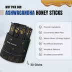 Bargad KSM-66 Ashwagandha Honey Sticks | 400mg Adaptogenic Support | Relaxation, Sleep, Focus & Energy | Premium Organic Honey | 30 Count