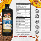 Barlean's Organic Lignan Omega-3 Flaxseed Oil | 7,230 mg ALA per Tbsp | Vegan & Gluten Free | 32 oz