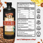 Barlean's Organic Flaxseed Oil Liquid Supplement – Cold-Pressed, 7,640 mg ALA Omega-3 per Tbsp, Vegan & Gluten Free, 32 oz