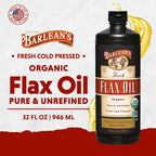 Barlean's Organic Flaxseed Oil Liquid Supplement – Cold-Pressed, 7,640 mg ALA Omega-3 per Tbsp, Vegan & Gluten Free, 32 oz