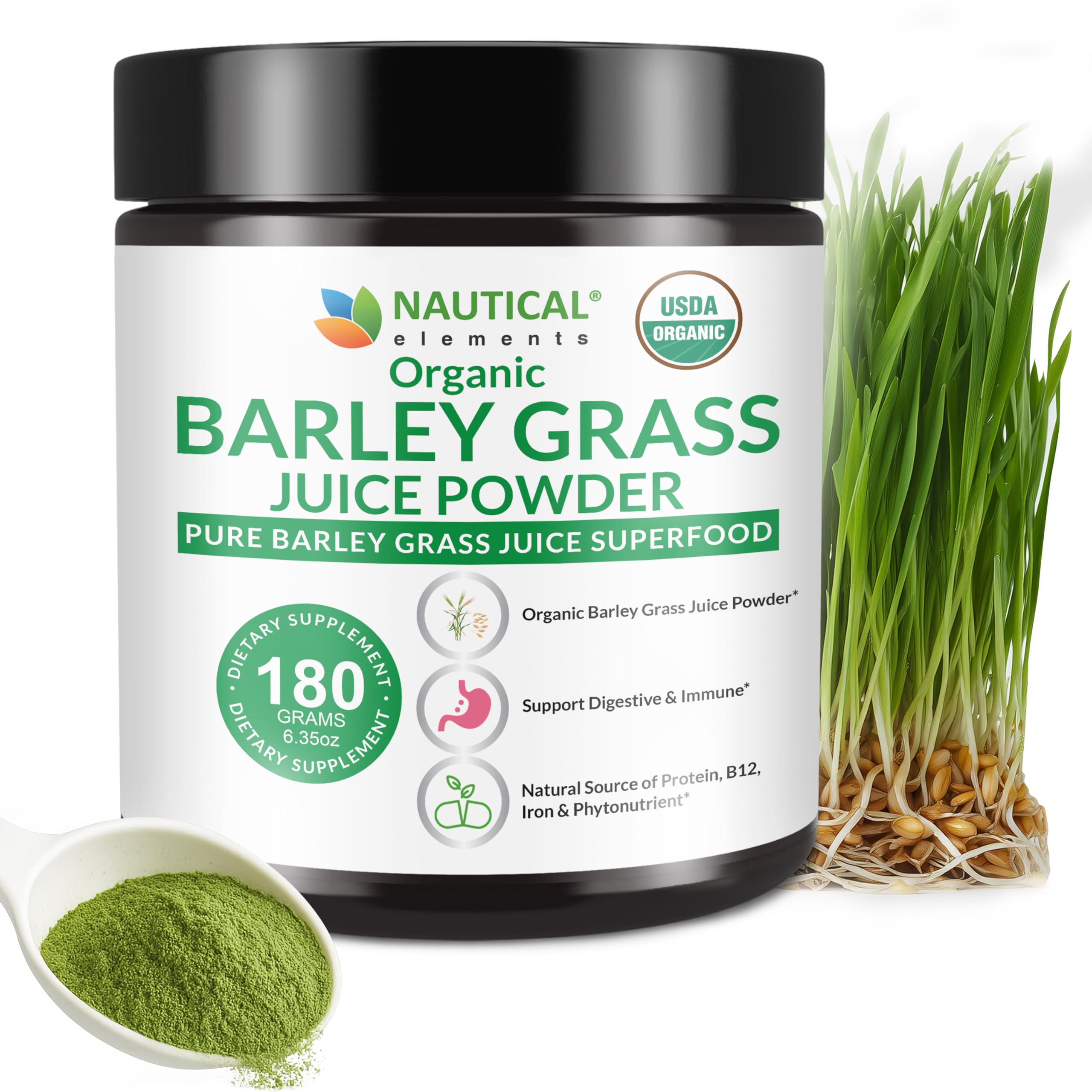 Bio Gerstengras Saftpulver – Roh & Kaltgepresstes Superfood (180g) | 72 Portionen
