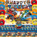 BASICF 58 Pcs Hot Car Birthday Party Supplies – Banner, Balloons, Backdrop & Cake Topper