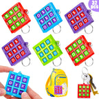 Basytodio 32pcs Tic Tac Toe Keychains – Party Favors & Classroom Prizes