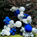 BAUANOOY 100pcs Royal Blue Balloons 12in | Navy Blue Latex Balloons with Blue Ribbon