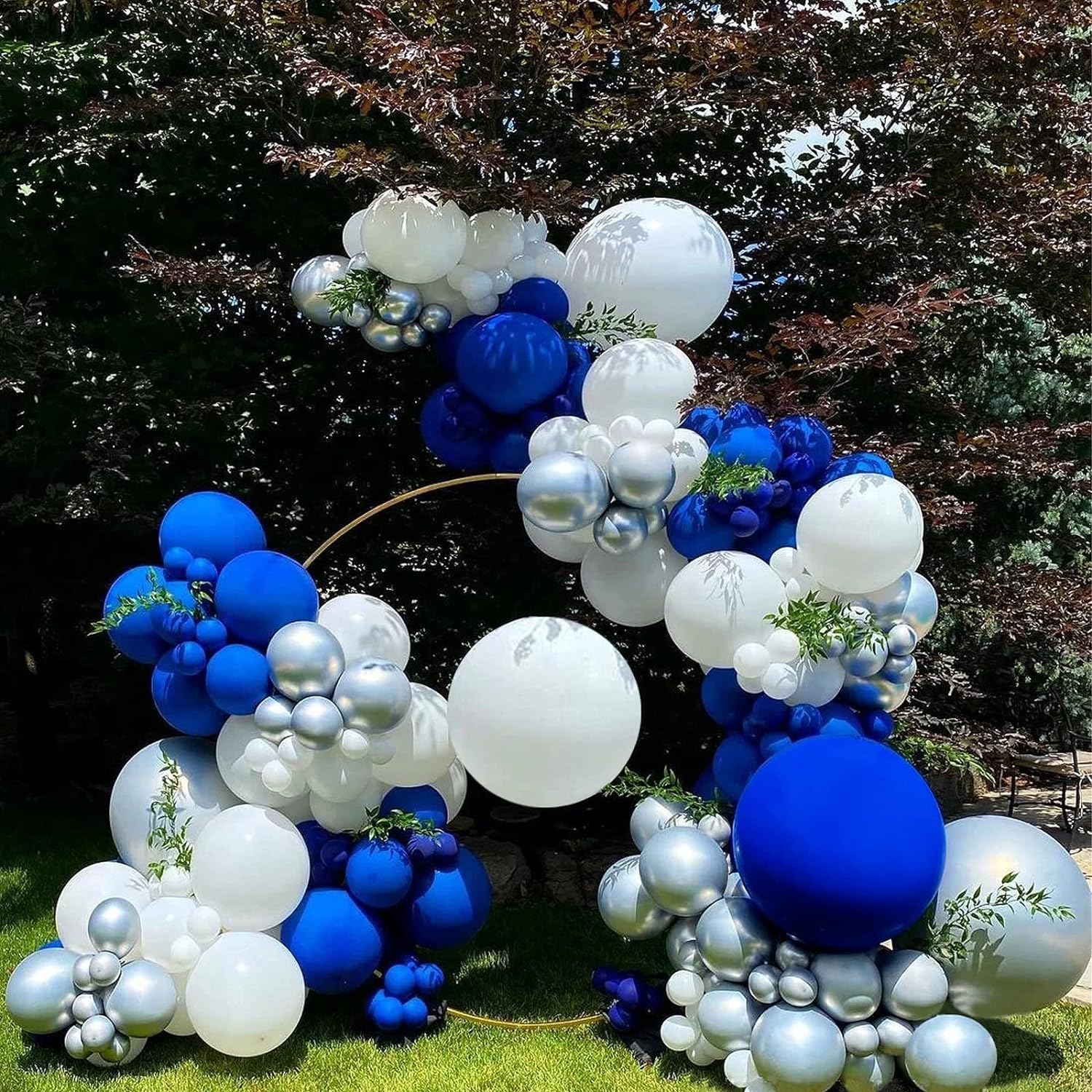 BAUANOOY 100pcs Royal Blue Balloons 12in | Navy Blue Latex Balloons with Blue Ribbon