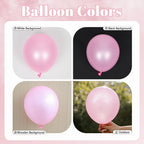 BAUANOOY 60pcs Pink and White Balloons 12inch Set for Weddings, Baby Showers, and Parties