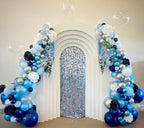 BAUANOOY Blue Balloons 60pc Kit - 12in Metallic Chrome, Navy, Pearl & Pastel Blues