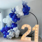 BAUANOOY 100pcs Royal Blue Balloons 12in | Navy Blue Latex Balloons with Blue Ribbon