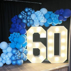 BAUANOOY Blue Balloons 60pc Kit - 12in Metallic Chrome, Navy, Pearl & Pastel Blues