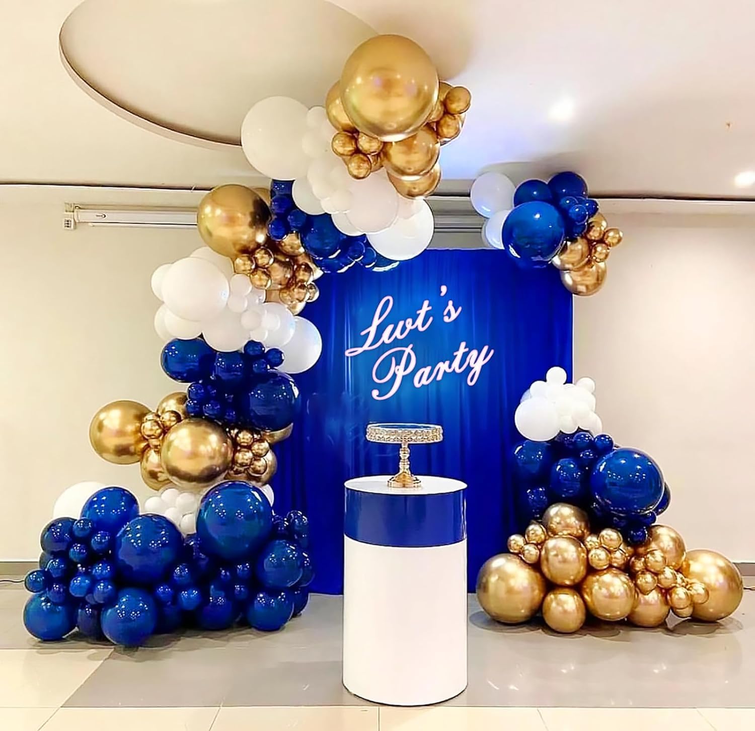 BAUANOOY 100pcs Royal Blue Balloons 12in | Navy Blue Latex Balloons with Blue Ribbon