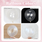 BAUANOOY 60pcs Pink and White Balloons 12inch Set for Weddings, Baby Showers, and Parties