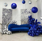 BAUANOOY 100pcs Royal Blue Balloons 12in | Navy Blue Latex Balloons with Blue Ribbon