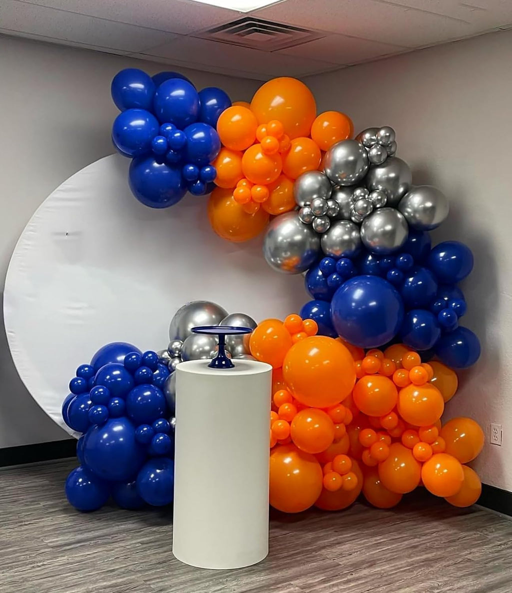 BAUANOOY 100pcs Royal Blue Balloons 12in | Navy Blue Latex Balloons with Blue Ribbon