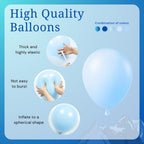 BAUANOOY Blue Balloons 60pc Kit - 12in Metallic Chrome, Navy, Pearl & Pastel Blues
