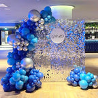 BAUANOOY Blue Balloons 60pc Kit - 12in Metallic Chrome, Navy, Pearl & Pastel Blues