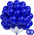 BAUANOOY 100pcs Royal Blue Balloons 12in | Navy Blue Latex Balloons with Blue Ribbon