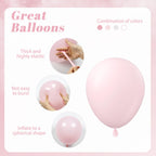 BAUANOOY 60pcs Pink and White Balloons 12inch Set for Weddings, Baby Showers, and Parties