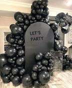 BAUANOOY 100pcs Black Balloons 12 Inch – Latex Balloons with Ribbon for Graduation, Birthday & Party Decorations