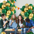 BAUANOOY Green & Gold Balloons 60pc 12in – Latex Party Kit for Weddings & Celebrations