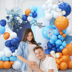 BAUANOOY Blue and Orange Balloons Kit – 60pcs 12-Inch Latex Confetti Balloons for Baby Showers, Birthdays & Graduation