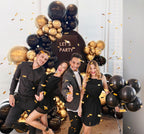 BAUANOOY 100pcs Metallic Gold Balloons 12 Inch | Chrome Gold Balloons with Ribbon for Parties