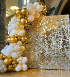 BAUANOOY 100pcs Metallic Gold Balloons 12 Inch | Chrome Gold Balloons with Ribbon for Parties