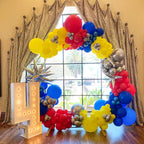 BAUANOOY Carnival Balloons - 60pcs 12in Latex Party Set (Red, Light Blue, Royal Blue & Yellow)