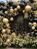 BAUANOOY 100pcs Metallic Gold Balloons 12 Inch | Chrome Gold Balloons with Ribbon for Parties