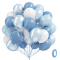 BAUANOOY 60pcs Dusty Blue Balloons Set – 12-inch Pastel Blue, Pearl Blue, White & Clear for Weddings, Baby Showers & Birthdays