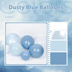 BAUANOOY 60pcs Dusty Blue Balloons Set – 12-inch Pastel Blue, Pearl Blue, White & Clear for Weddings, Baby Showers & Birthdays