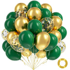 BAUANOOY Green & Gold Balloons 60pc 12in – Latex Party Kit for Weddings & Celebrations