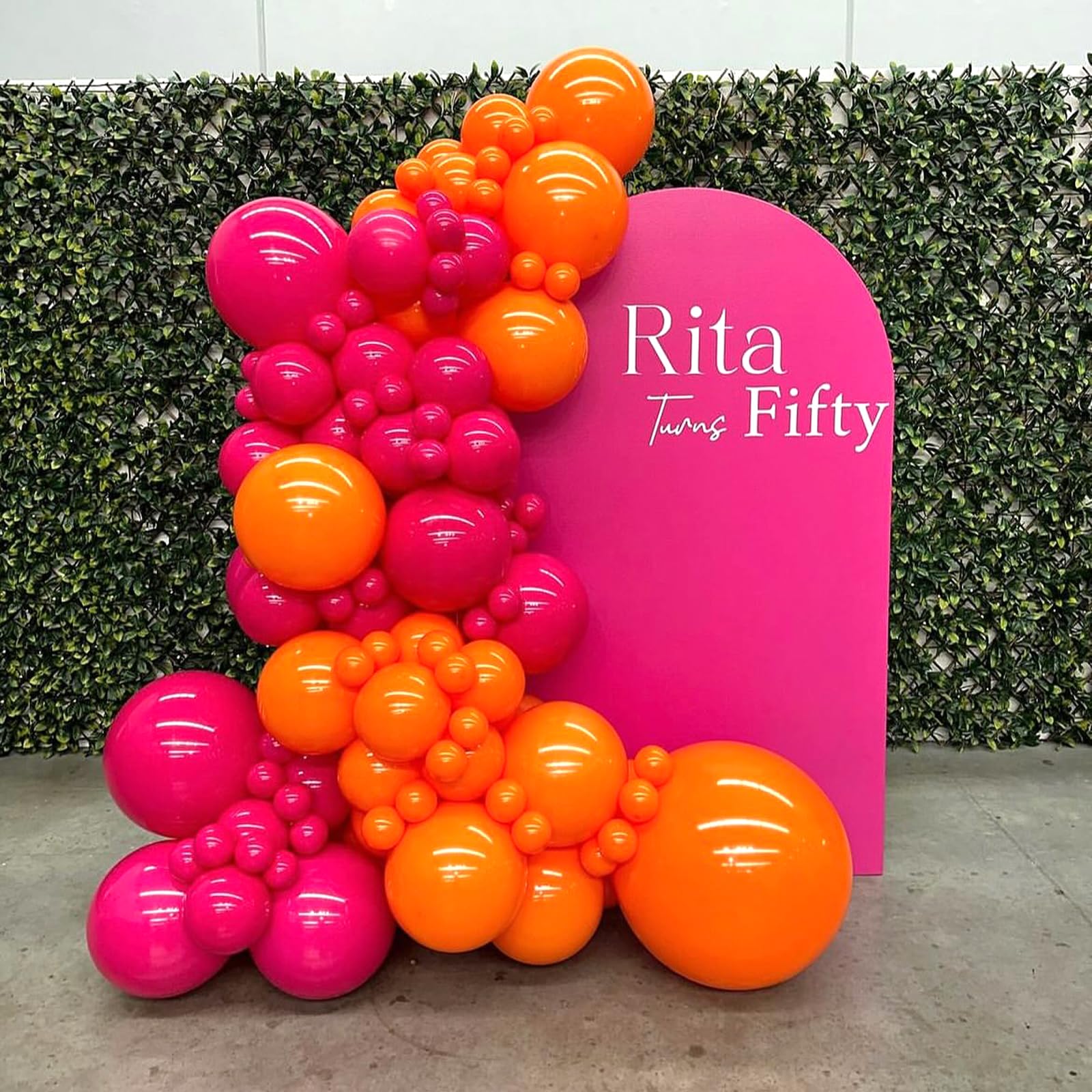 BAUANOOY 100pcs Hot Pink Balloons – 12" Latex with Pink Ribbon for Birthday & Wedding Decor