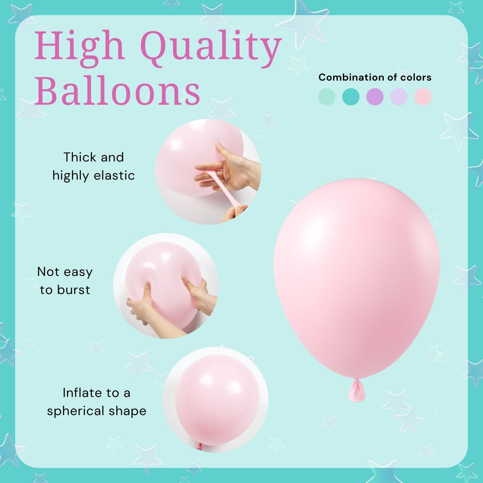 BAUANOOY Mermaid Balloons – 60pc 12in Metallic Latex Set for Under-the-Sea Parties