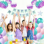 BAUANOOY Mermaid Balloons – 60pc 12in Metallic Latex Set for Under-the-Sea Parties