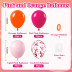 BAUANOOY Pink & Orange Balloons Set — 60pc 12in Confetti Garland Kit