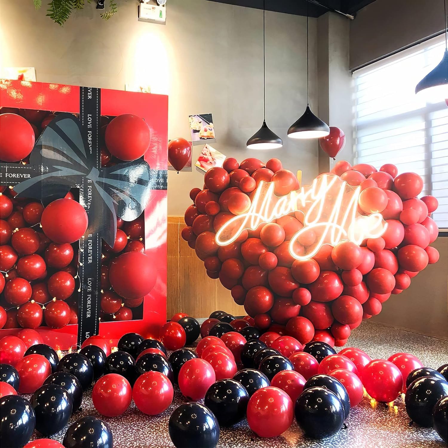 BAUANOOY 100pcs Red Balloons 12 Inch with Ribbon – Party Decorations