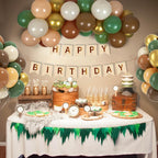 BAUANOOY Green & Brown Safari Balloons – 60pcs, 12in Latex Party Decorations