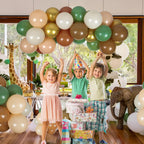 BAUANOOY Green & Brown Safari Balloons – 60pcs, 12in Latex Party Decorations
